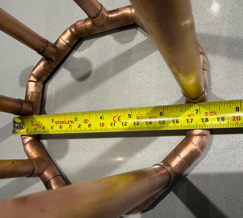 Handmade Copper Candle Holder | Geometric Copper Candelabra | Modern Taper Candle Centrepiece for Dining Tables