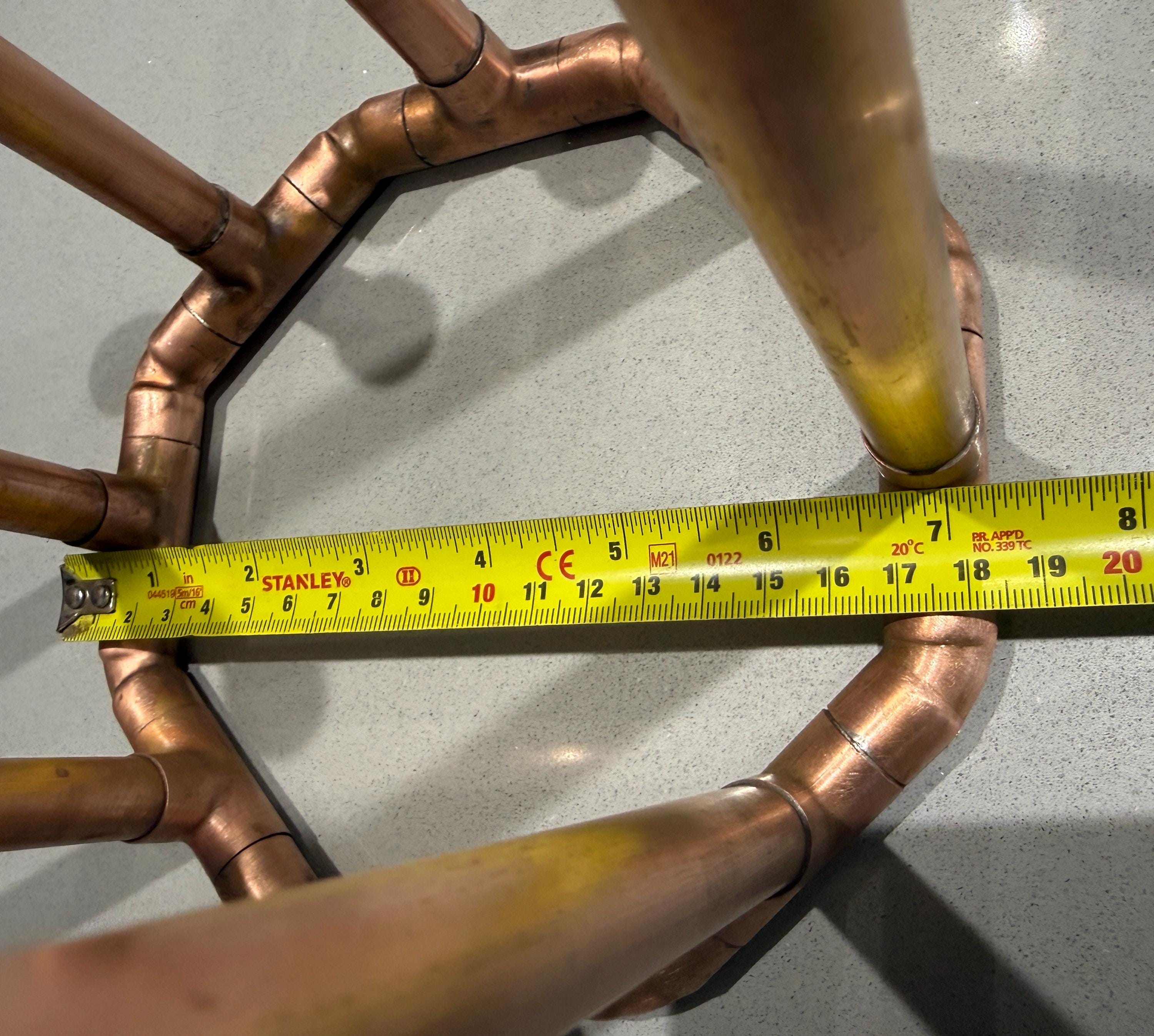 Handmade Copper Candle Holder | Geometric Copper Candelabra | Modern Taper Candle Centrepiece for Dining Tables