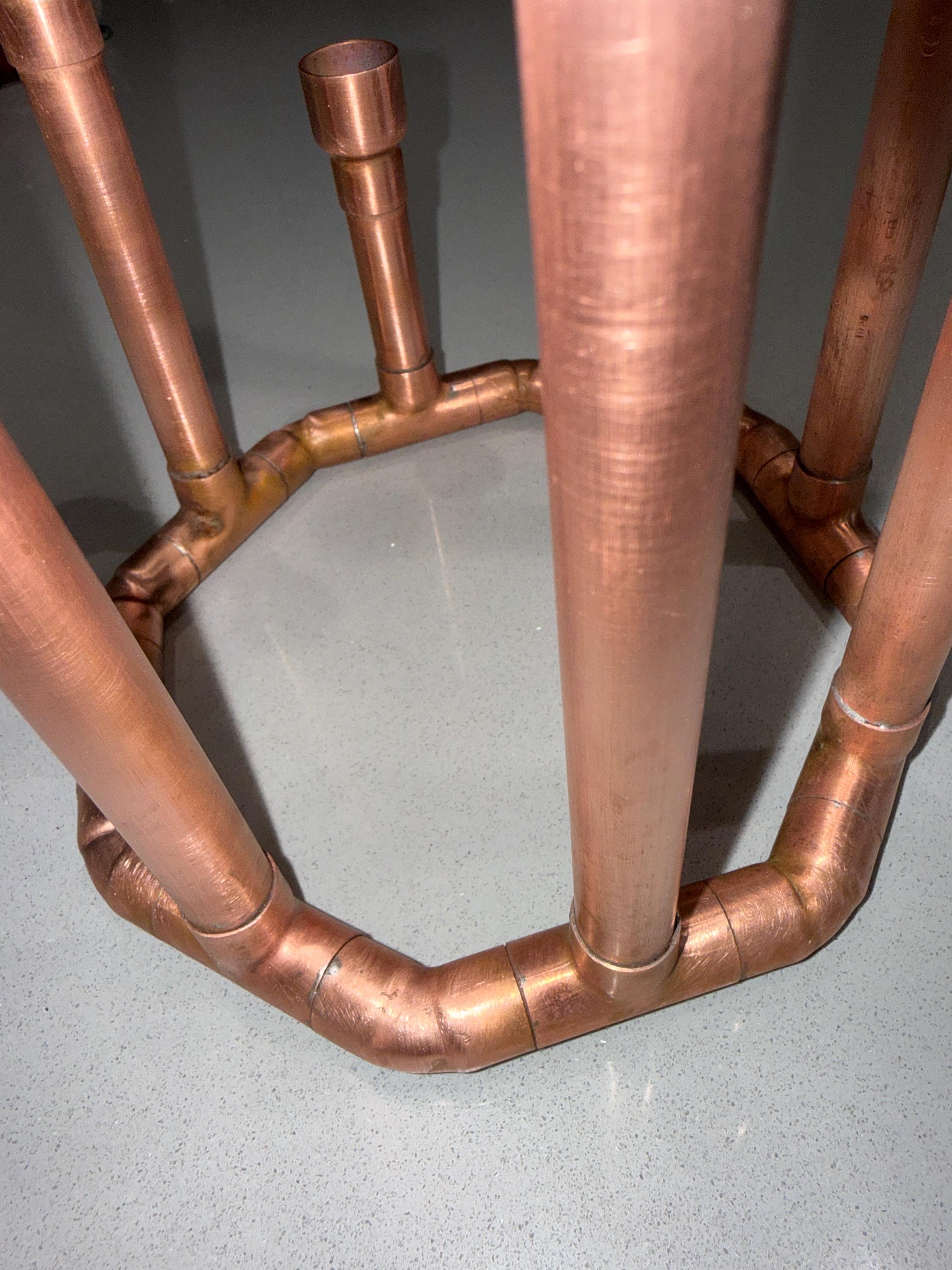 Handmade Copper Candle Holder, Geometric Octagon Candelabra, Modern Taper Candle Centerpiece, Unique Dining Table Decor