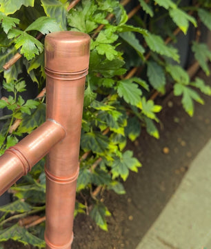 50cm Copper Japanese Sozu Water Feature - wall plate detail