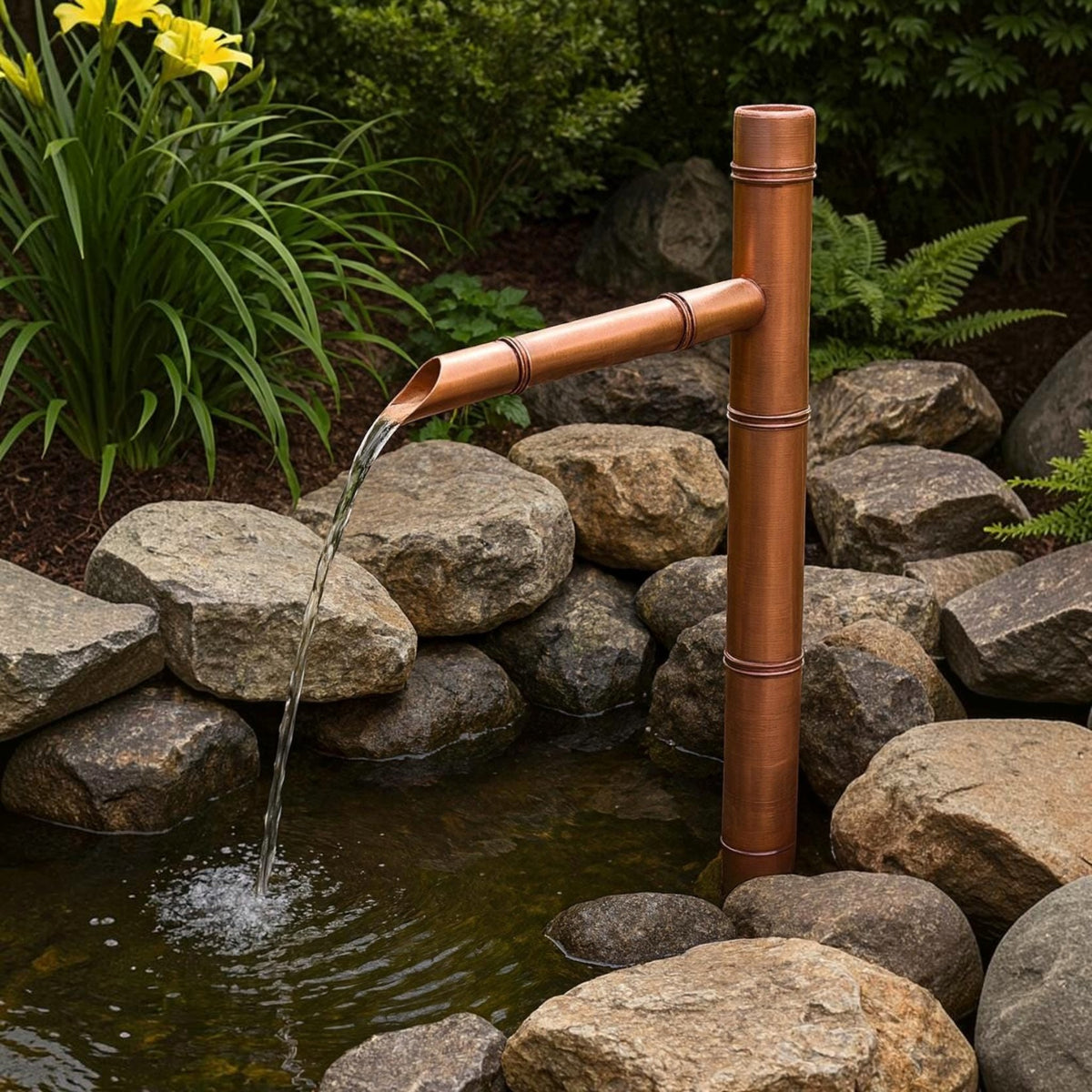 50cm Copper Japanese Sozu Water Feature - product view