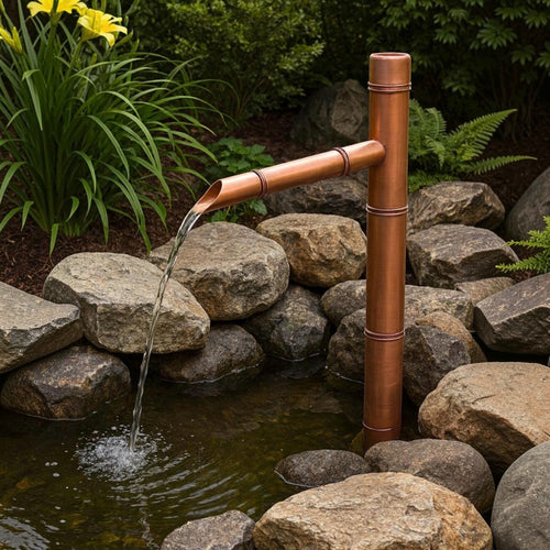 50cm Copper Japanese Sozu Water Feature - product view