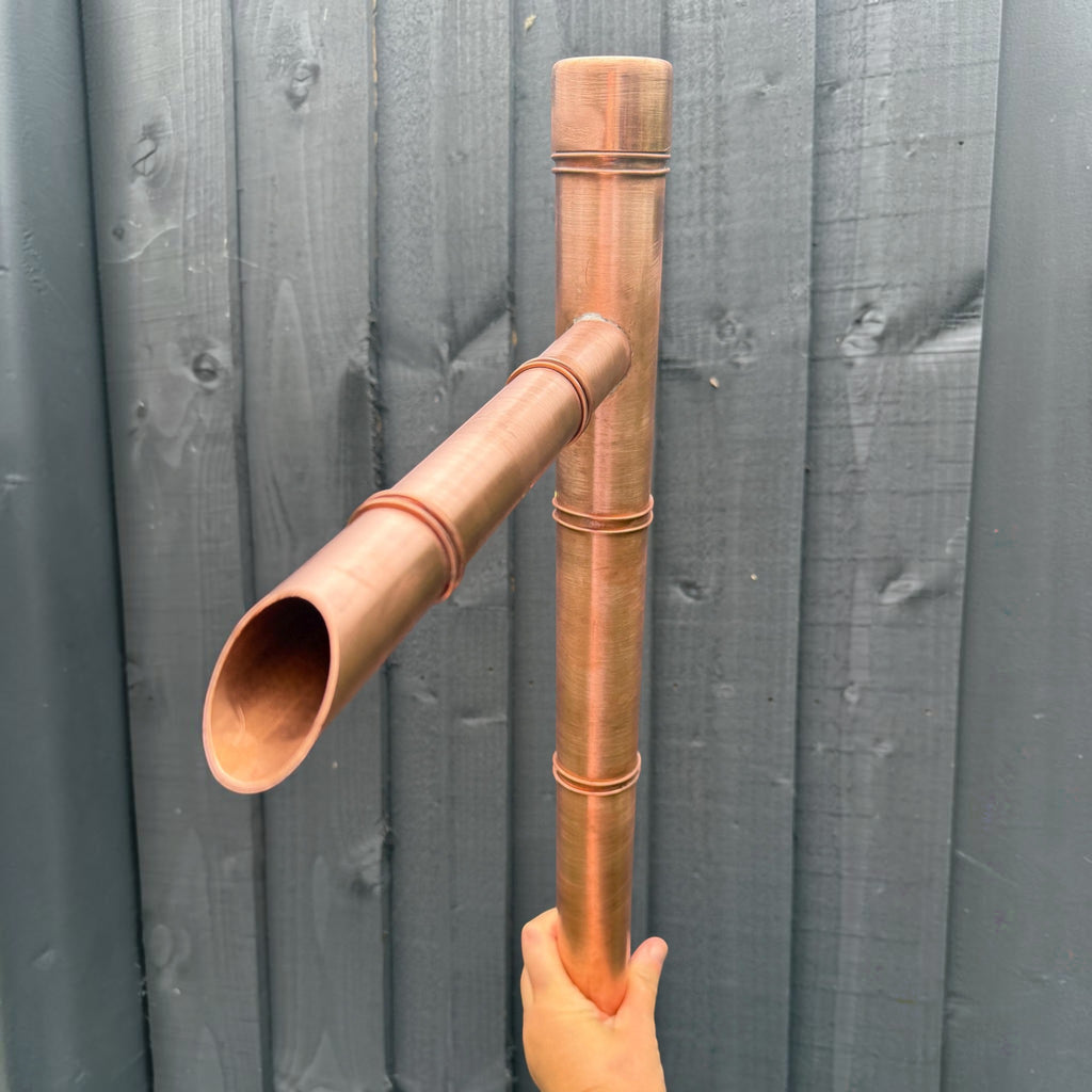 Handmade 50cm copper water feature for Zen-style gardens