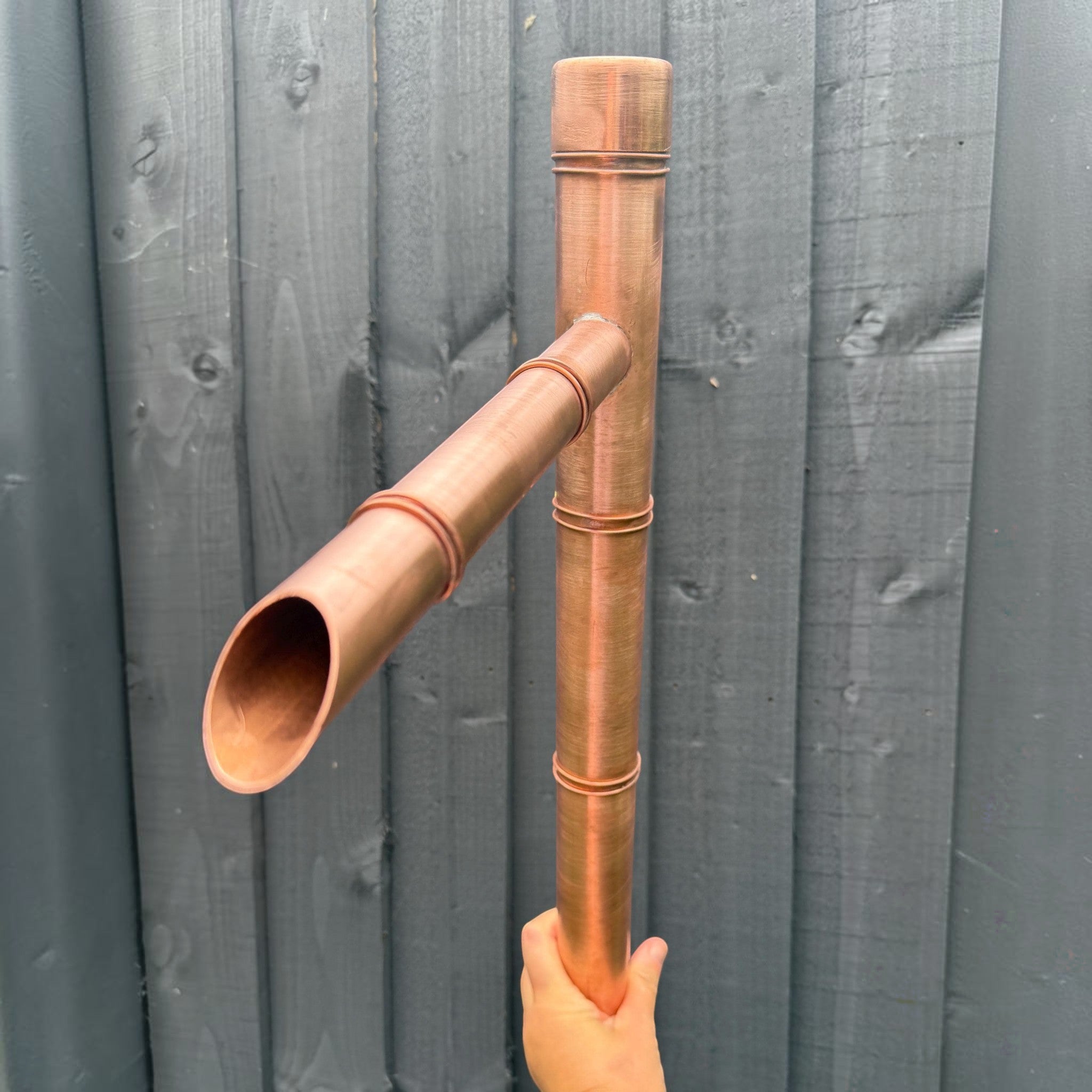 Handmade 50cm copper water feature for Zen-style gardens