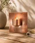 Handcrafted Copper Tea Light Holder | Wall Mounted Garden Candle Holder | Outdoor Copper Decor
