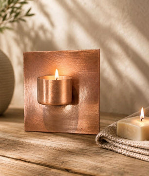 Handmade Copper Wall Tea Light Holder - product view