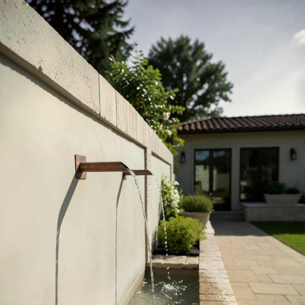 28mm wall-mounted copper water feature spout