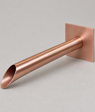 22mm Copper Water Spout with Wall Plate - 200mm - product view
