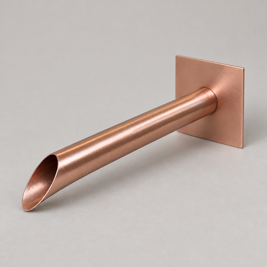22mm Copper Water Spout with Wall Plate - 200mm - product view