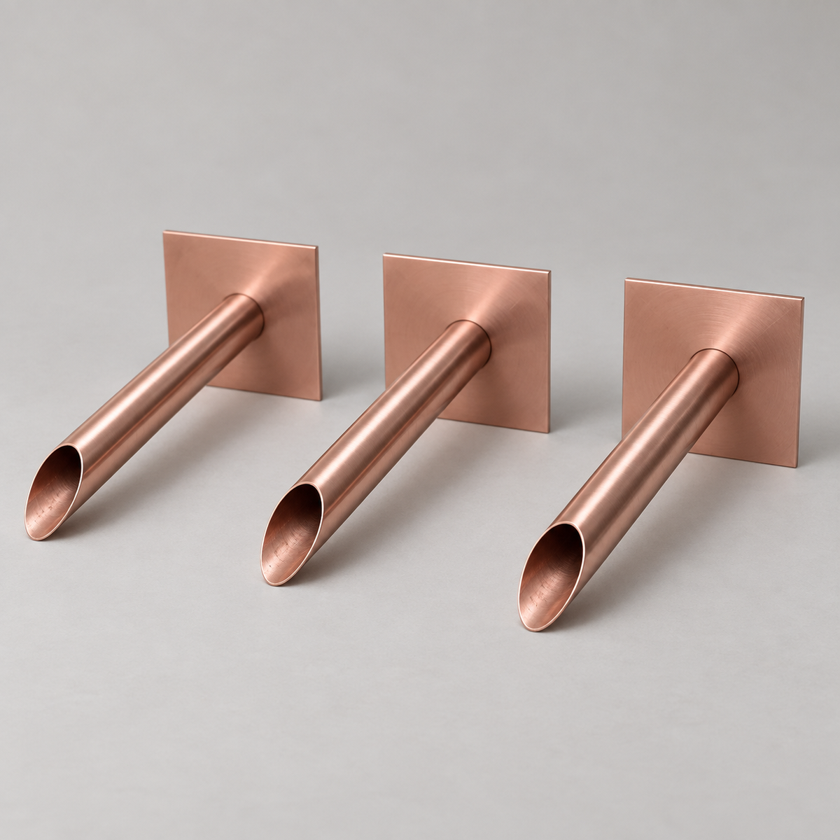 Set of 3 22mm Copper Water Spouts - 200mm - product view