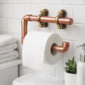 Handmade Copper Toilet Paper Holder , Industrial Pipe Toilet Roll Holder ,Rustic Bathroom Wall Mount , Solid Copper Bathroom Hardware