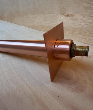 42mm Copper Water Spout with Wall Plate - 240mm - side view