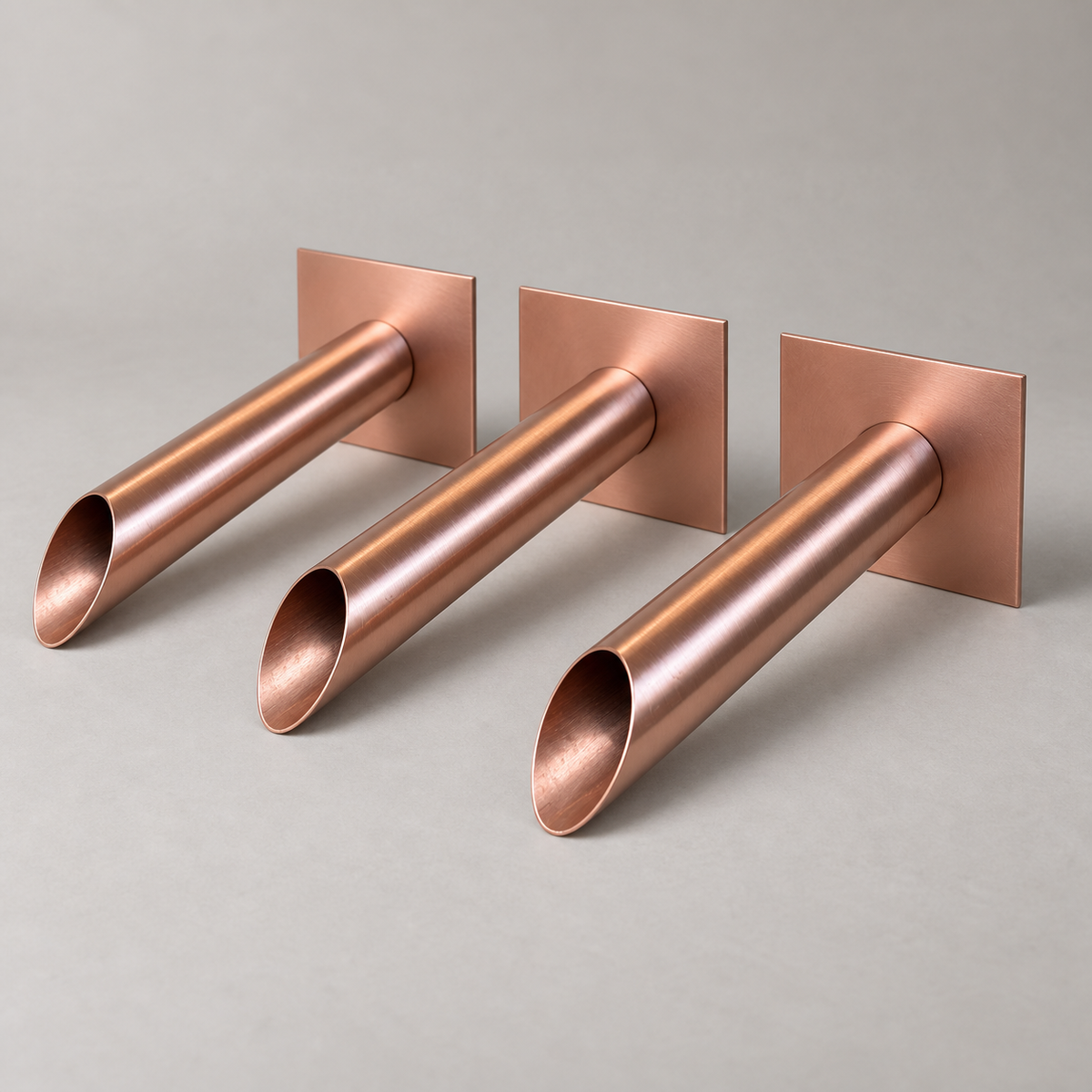 Set of 3 28mm Copper Water Spouts - 230mm - product view