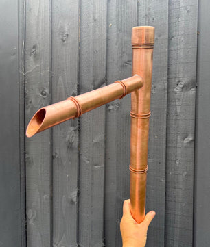 50cm Copper Japanese Sozu Water Feature - handmade construction detail