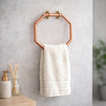 Handmade Octagon Copper Towel Ring, Industrial Geometric Bathroom Towel Holder, Minimalist and Modern Solid Copper Wall Mounted Towel Hanger