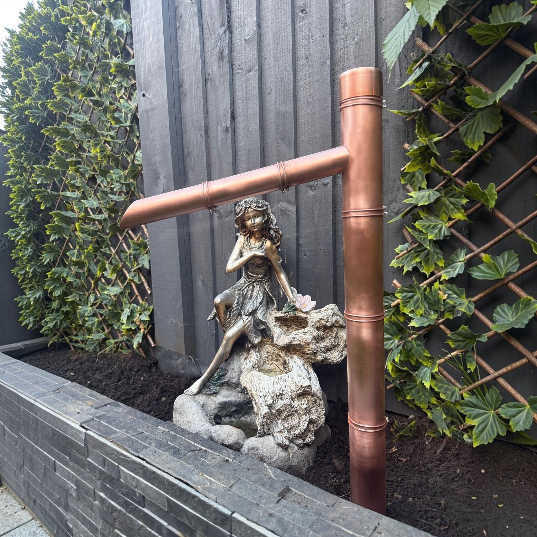70cm Copper Japanese Water Spout (Sozu Style) | Handmade Zen Garden Water Feature | Fully Assembled