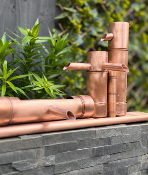 70cm Copper Bamboo-Style Water Feature - product view