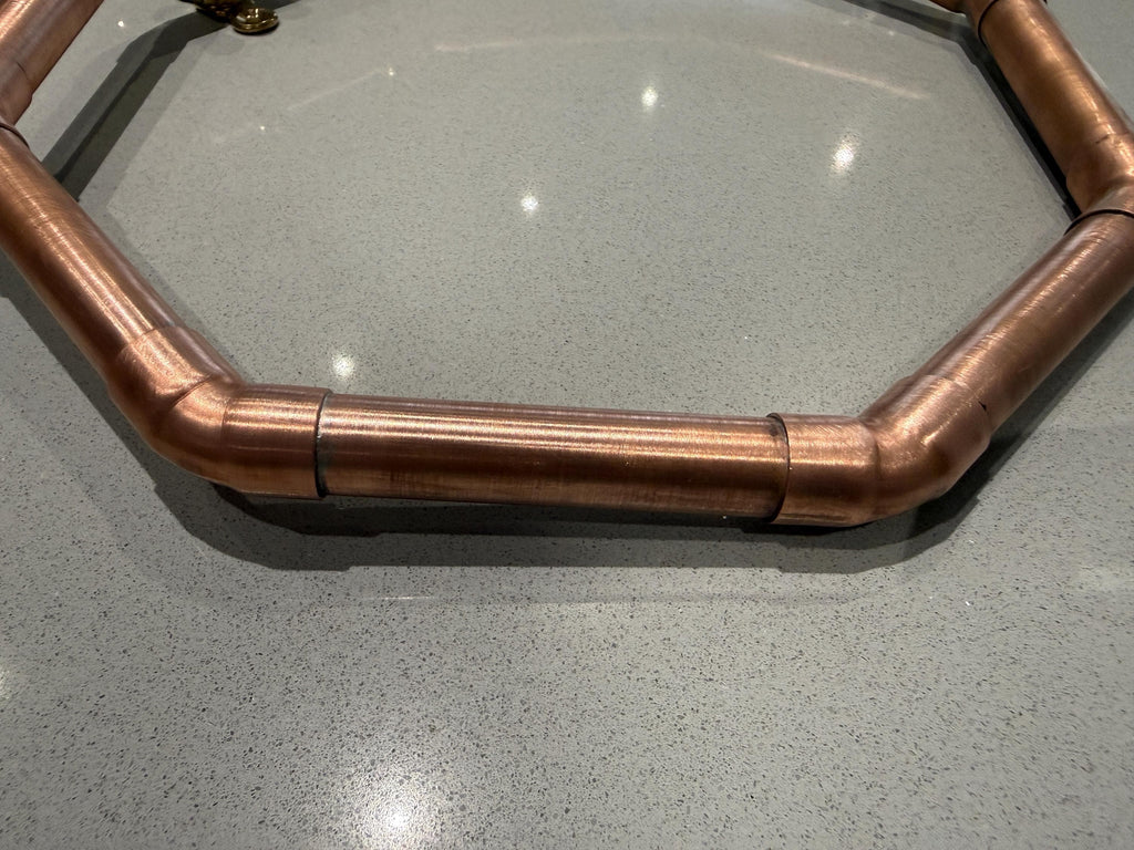 Handmade Octagon Copper Towel Ring, Industrial Geometric Bathroom Towel Holder, Minimalist and Modern Solid Copper Wall Mounted Towel Hanger