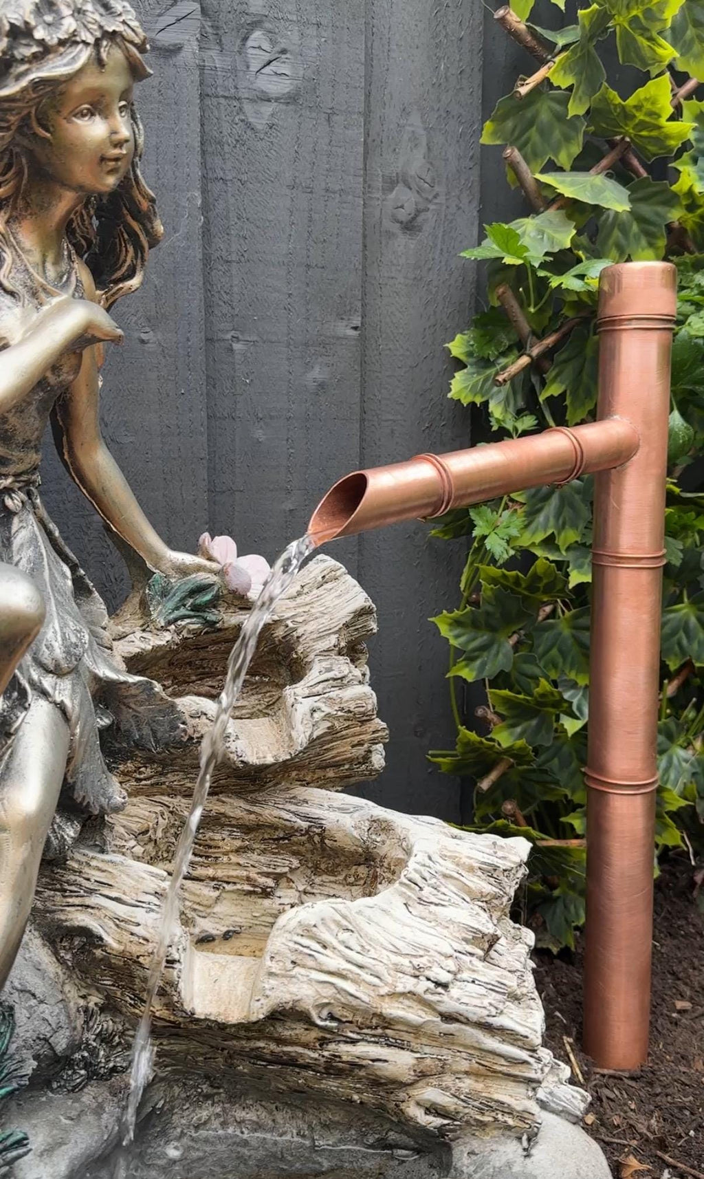 50cm Handmade Copper Japanese Water Spout (Sozu Style) – Fully Assembled Zen Garden Fountain Feature - Built to Last