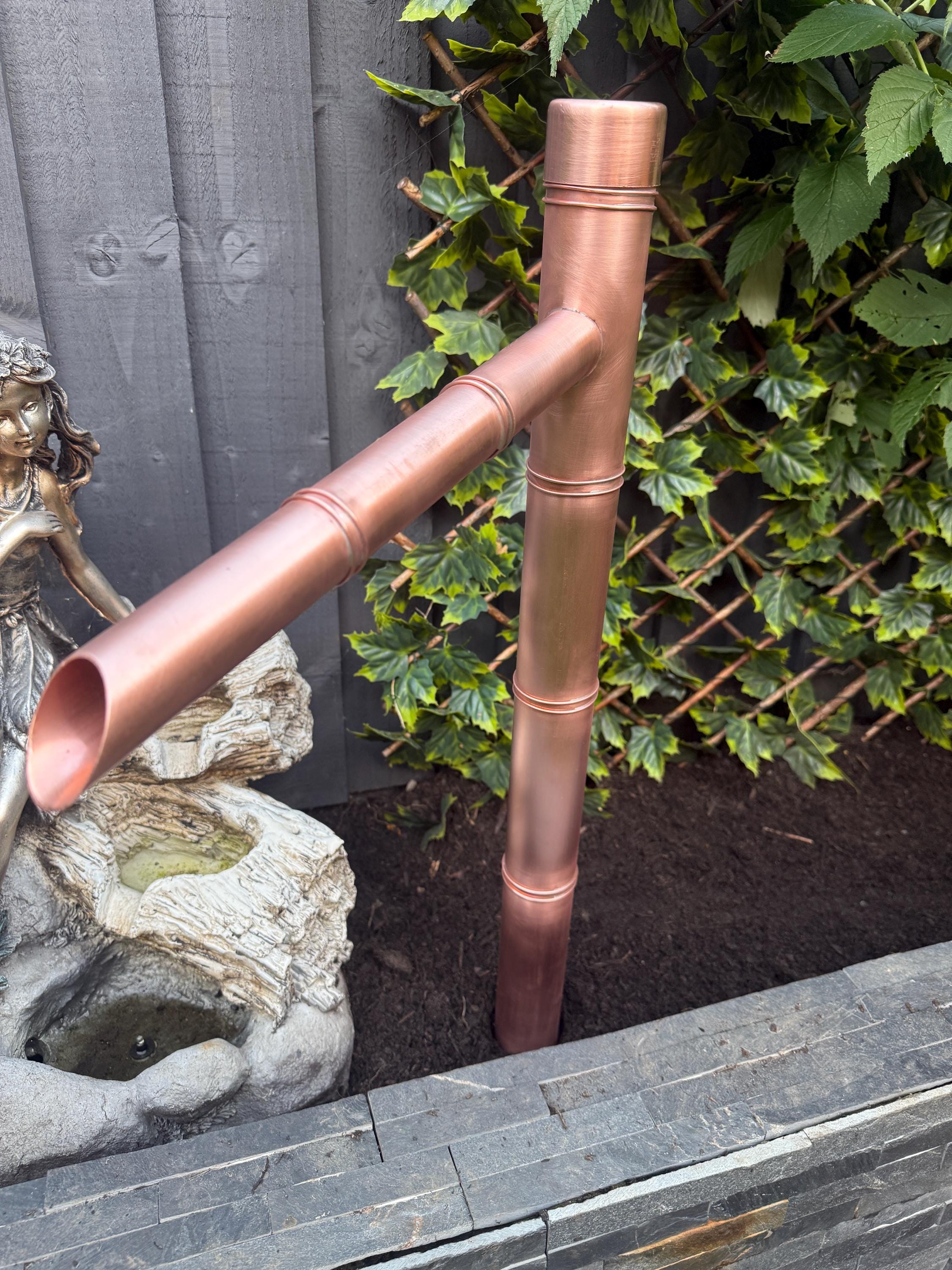 70cm Handmade Copper Japanese Water Spout (Sozu Style) – Fully Assembled Zen Garden Fountain Feature - Built to Last
