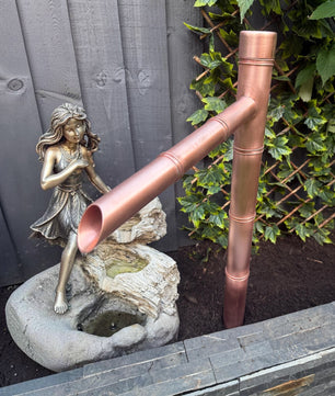 70cm Copper Japanese Sozu Water Feature - copper finish detail