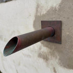 Handmade 28mm copper water spout with wall plate