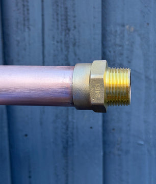 28mm Copper Water Spout with Wall Plate - 230mm - garden installation