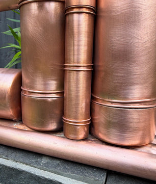 70cm Copper Bamboo-Style Water Feature - side view