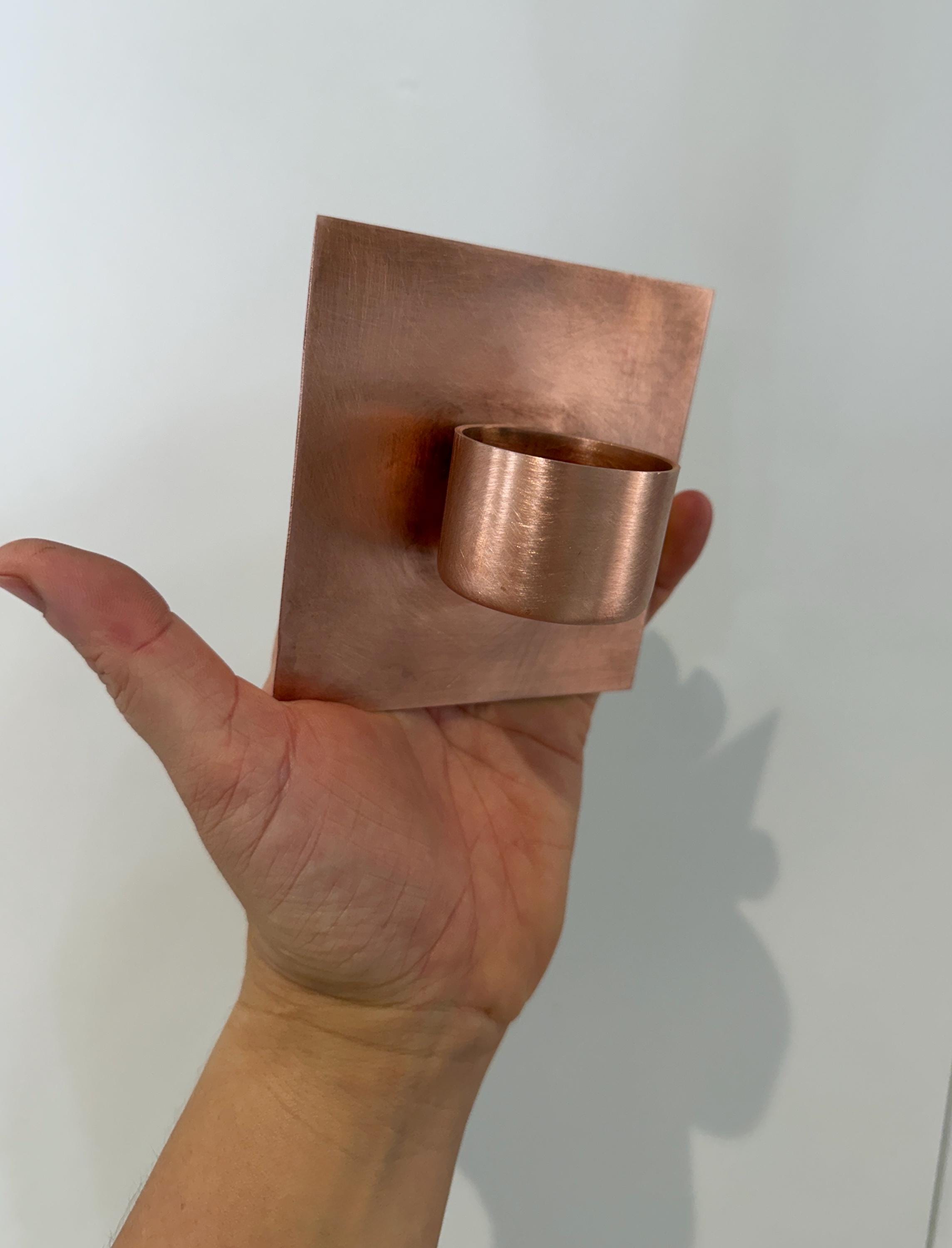 Handcrafted Copper Tea Light Holder | Wall Mounted Garden Candle Holder | Outdoor Copper Decor