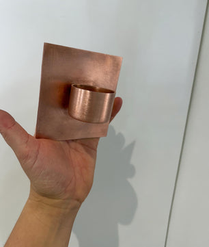 Handmade Copper Wall Tea Light Holder - side view