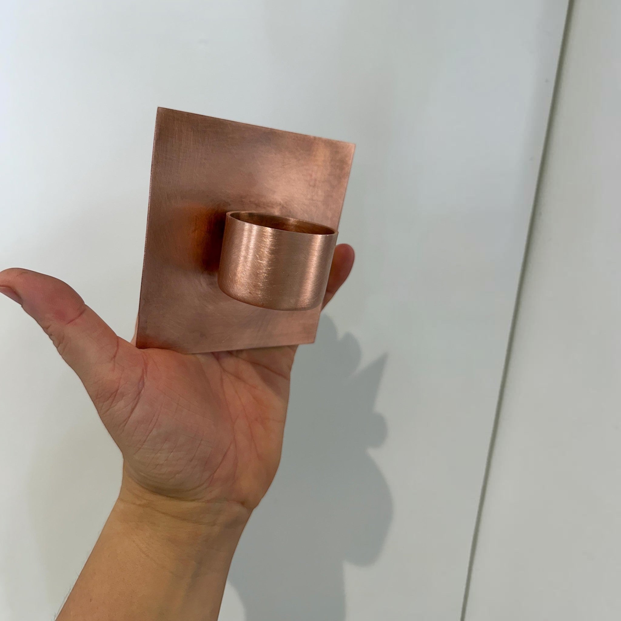 Handcrafted copper garden tea light holder