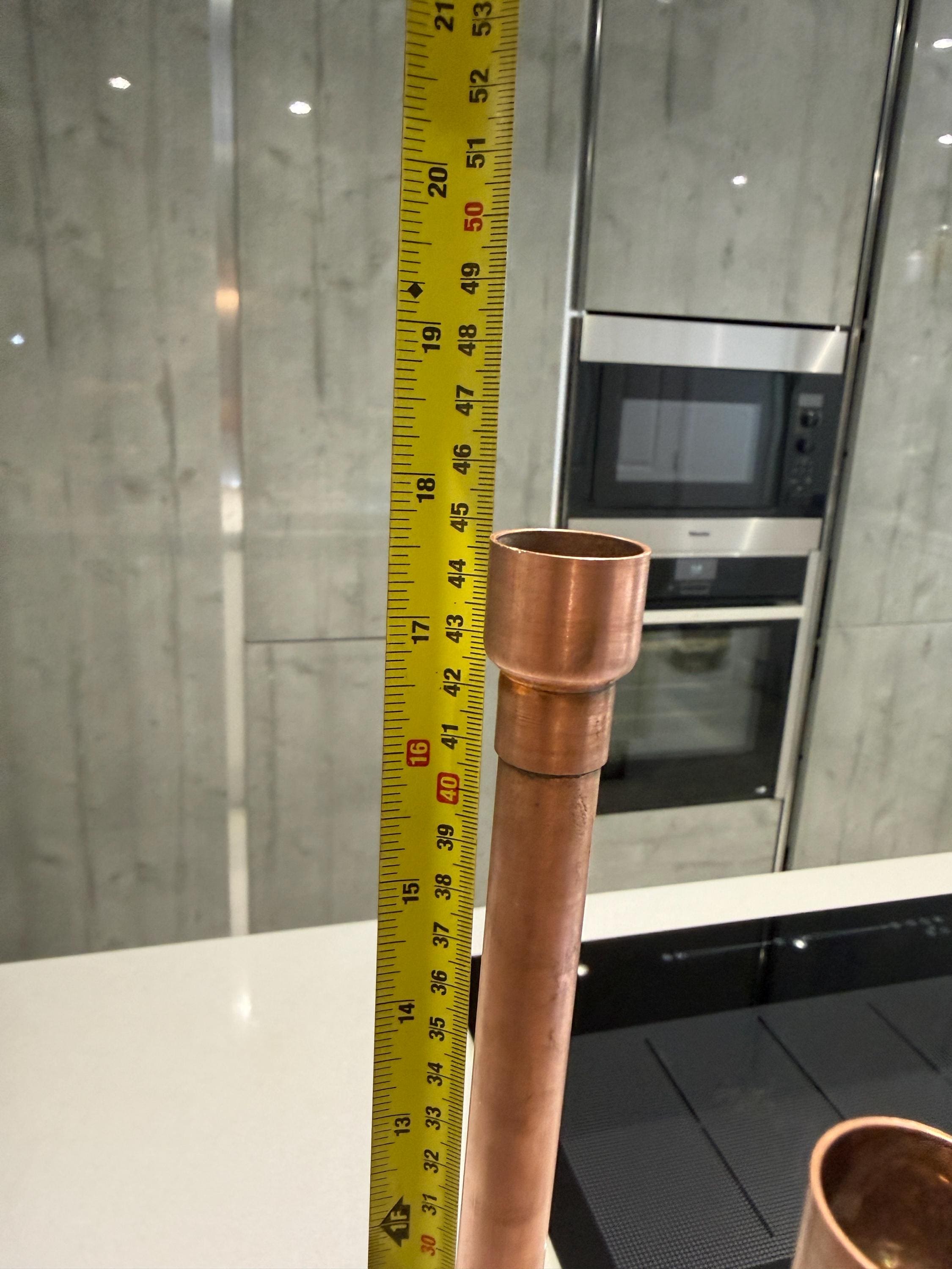Handmade Copper Candle Holder | Geometric Copper Candelabra | Modern Taper Candle Centrepiece for Dining Tables