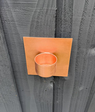 Handmade Copper Wall Tea Light Holder - garden installation
