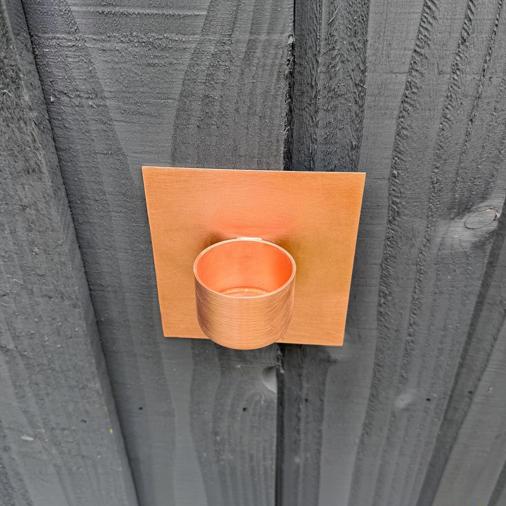 Handmade copper tea light holder by Spoutcraft Studio