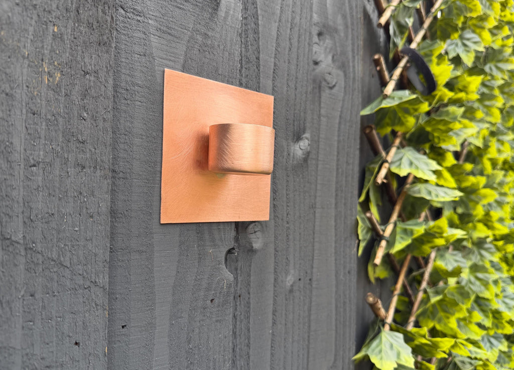 Handcrafted Copper Tea Light Holder | Wall Mounted Garden Candle Holder | Outdoor Copper Decor