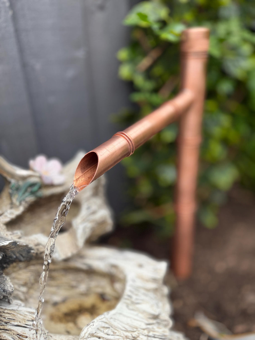 50cm Handmade Copper Japanese Water Spout (Sozu Style) – Fully Assembled Zen Garden Fountain Feature - Built to Last