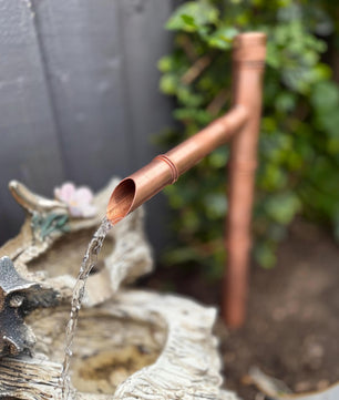 50cm Copper Japanese Sozu Water Feature - copper finish detail