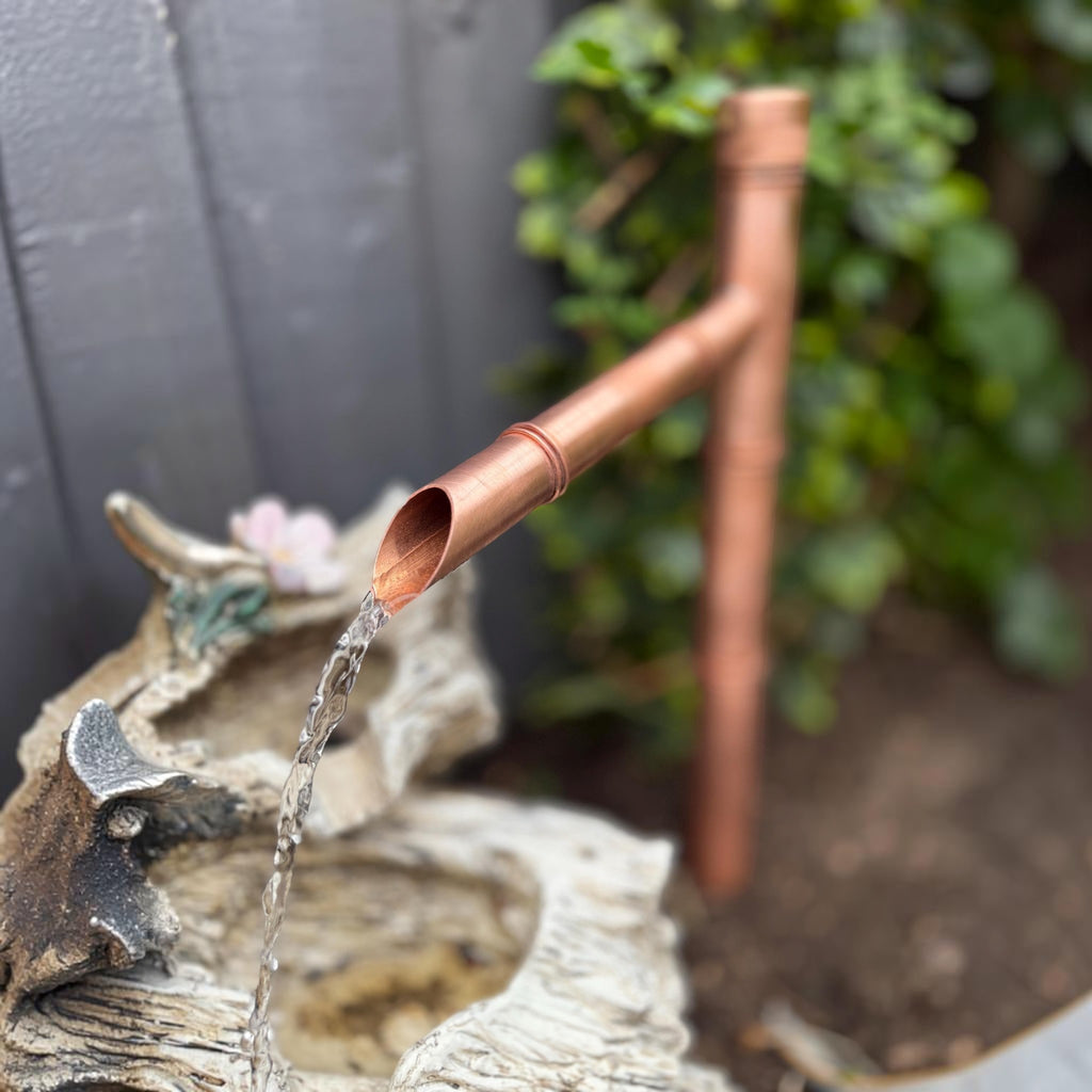 50cm copper garden water feature spout handmade in the UK