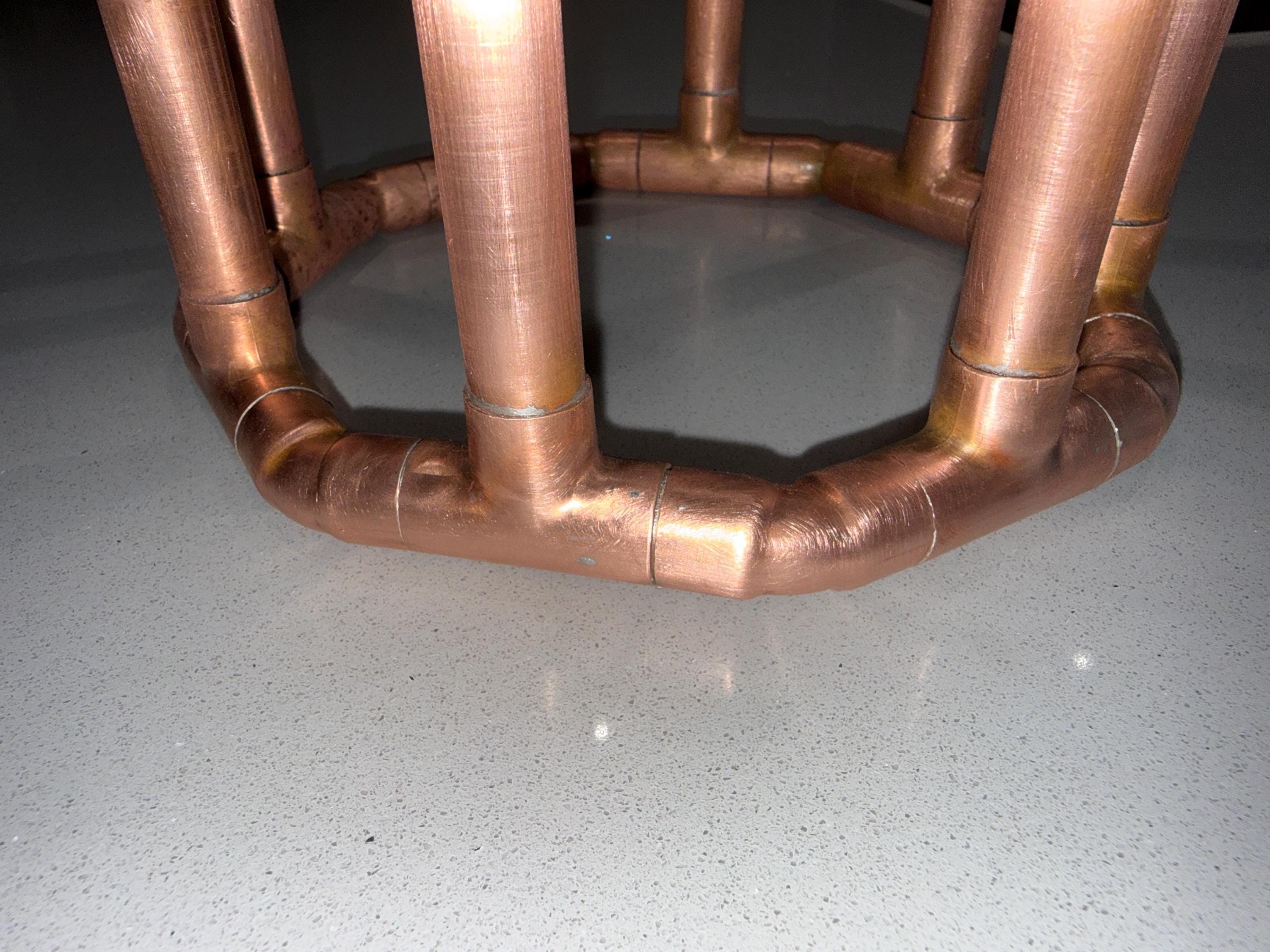 Handmade Copper Candle Holder | Geometric Copper Candelabra | Modern Taper Candle Centrepiece for Dining Tables