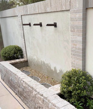 42mm Copper Water Spout with Wall Plate - 240mm - close-up