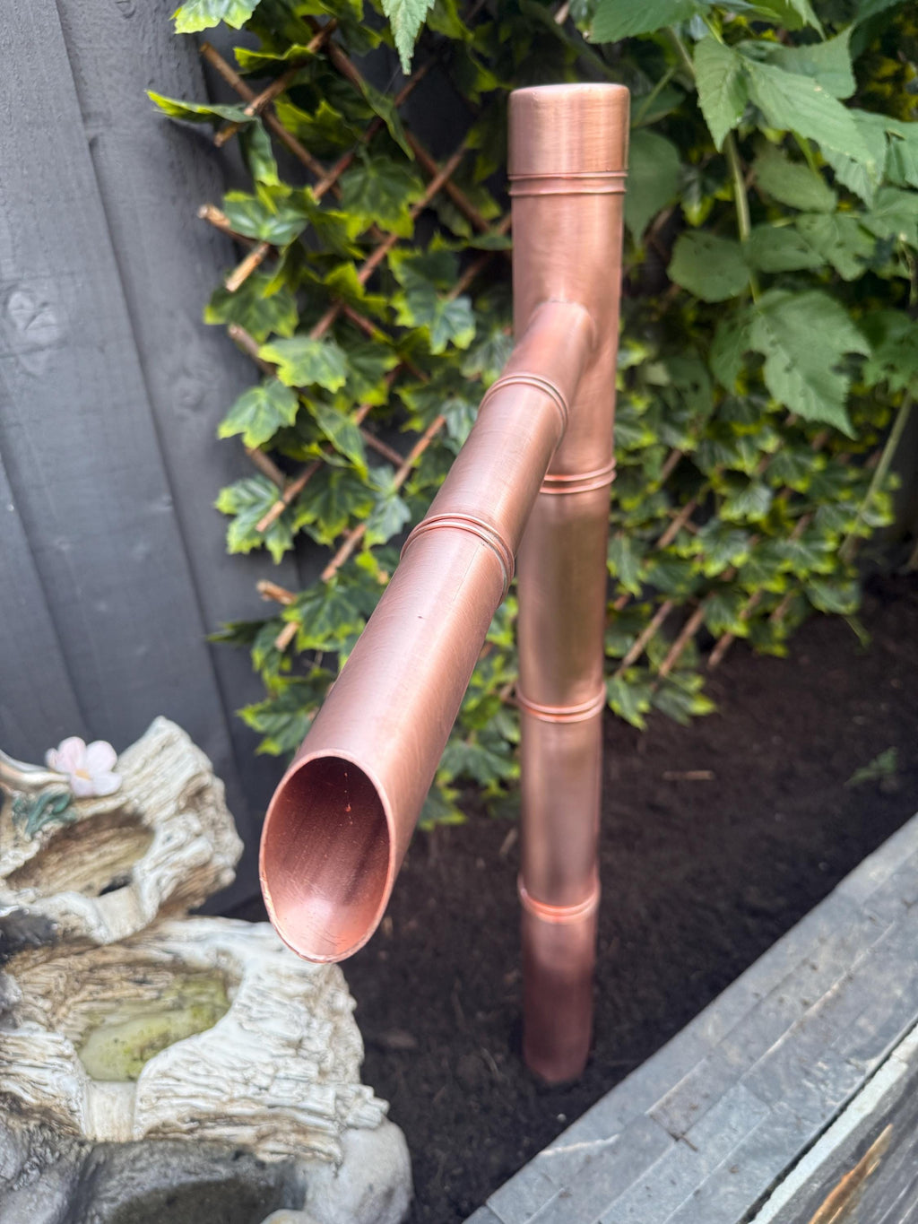 70cm Handmade Copper Japanese Water Spout (Sozu Style) – Fully Assembled Zen Garden Fountain Feature - Built to Last