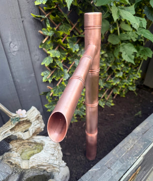 70cm Copper Japanese Sozu Water Feature - wall plate detail