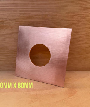 35mm Copper Water Spout with Wall Plate - 230mm - installed garden feature