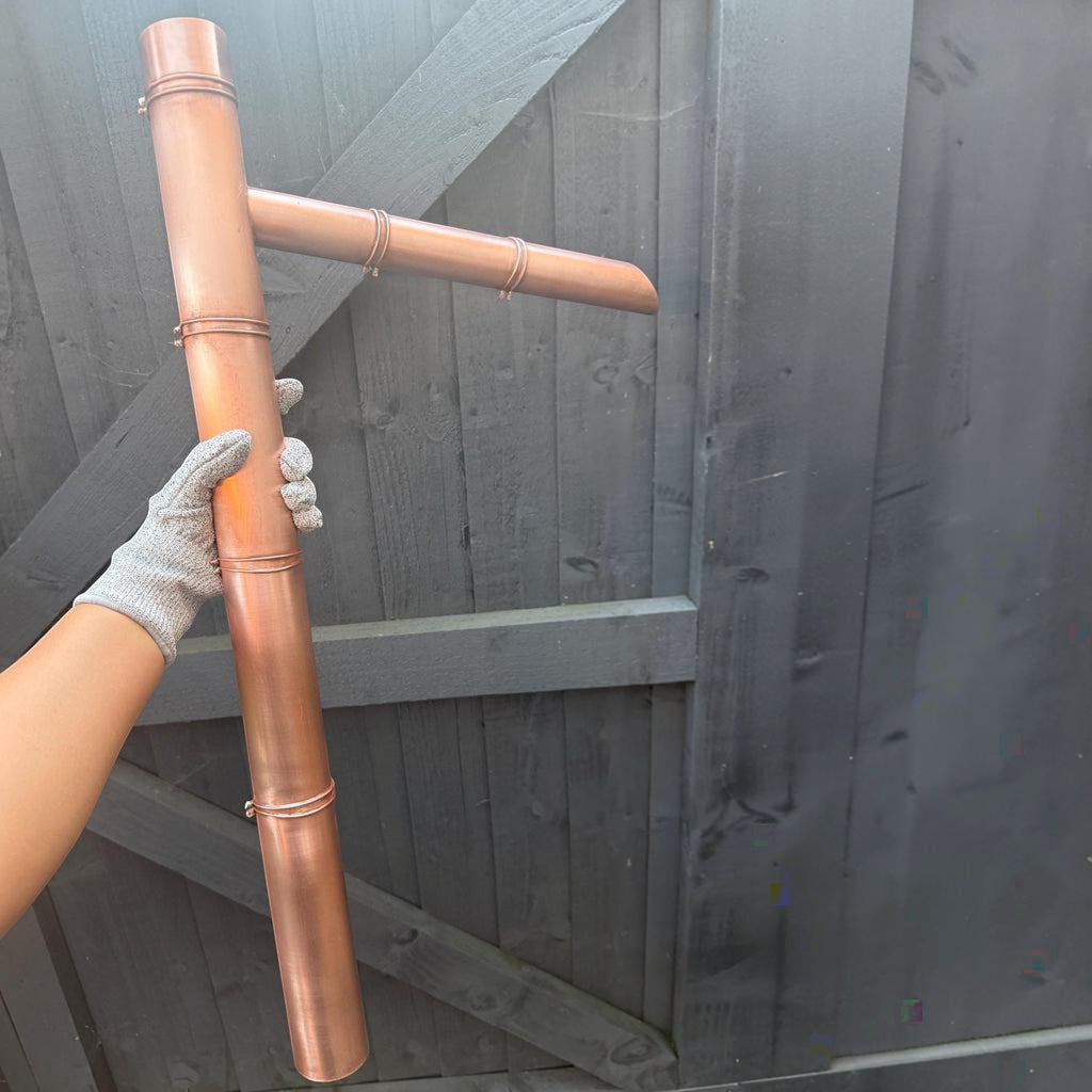 Handmade 70cm copper water feature for Zen-style gardens