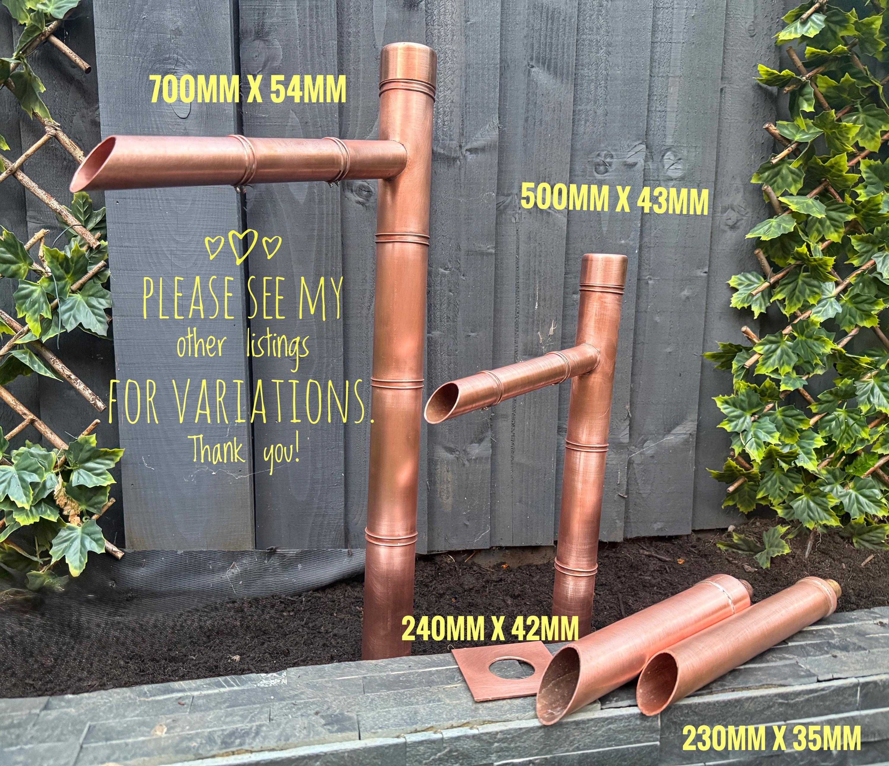 50cm Handmade Copper Japanese Water Spout (Sozu Style) – Fully Assembled Zen Garden Fountain Feature - Built to Last