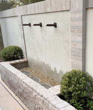 35mm Copper Water Spout with Wall Plate - 230mm - side view