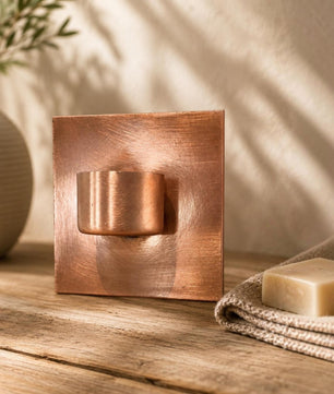 Handmade Copper Wall Tea Light Holder - copper finish detail
