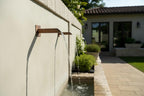 Set of three handmade UK copper garden water spouts