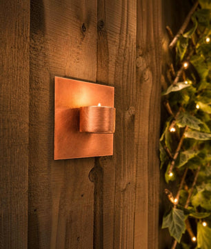 Handmade Copper Wall Tea Light Holder - product view