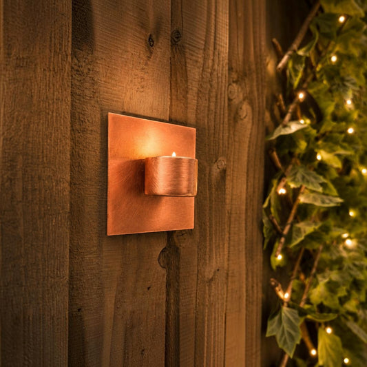 Handmade Copper Wall Tea Light Holder - product view
